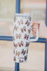 Football Bows All Over Tumbler with Handle