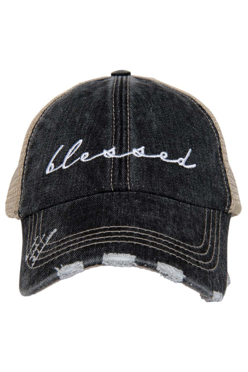 Blessed (Cursive) Trucker Hat - Katydid.com