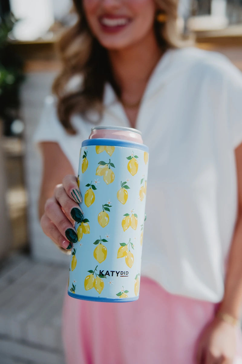 Zesty Lemons Slim Can Cooler - Katydid.com
