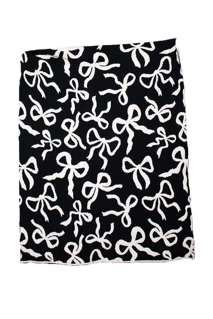 Black & White Bows Couch Blanket