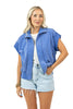 Blue Garment Washed Utility Vest - Katydid.com