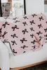 Mini Black Bows Double Sided Knit Blanket - Katydid.com