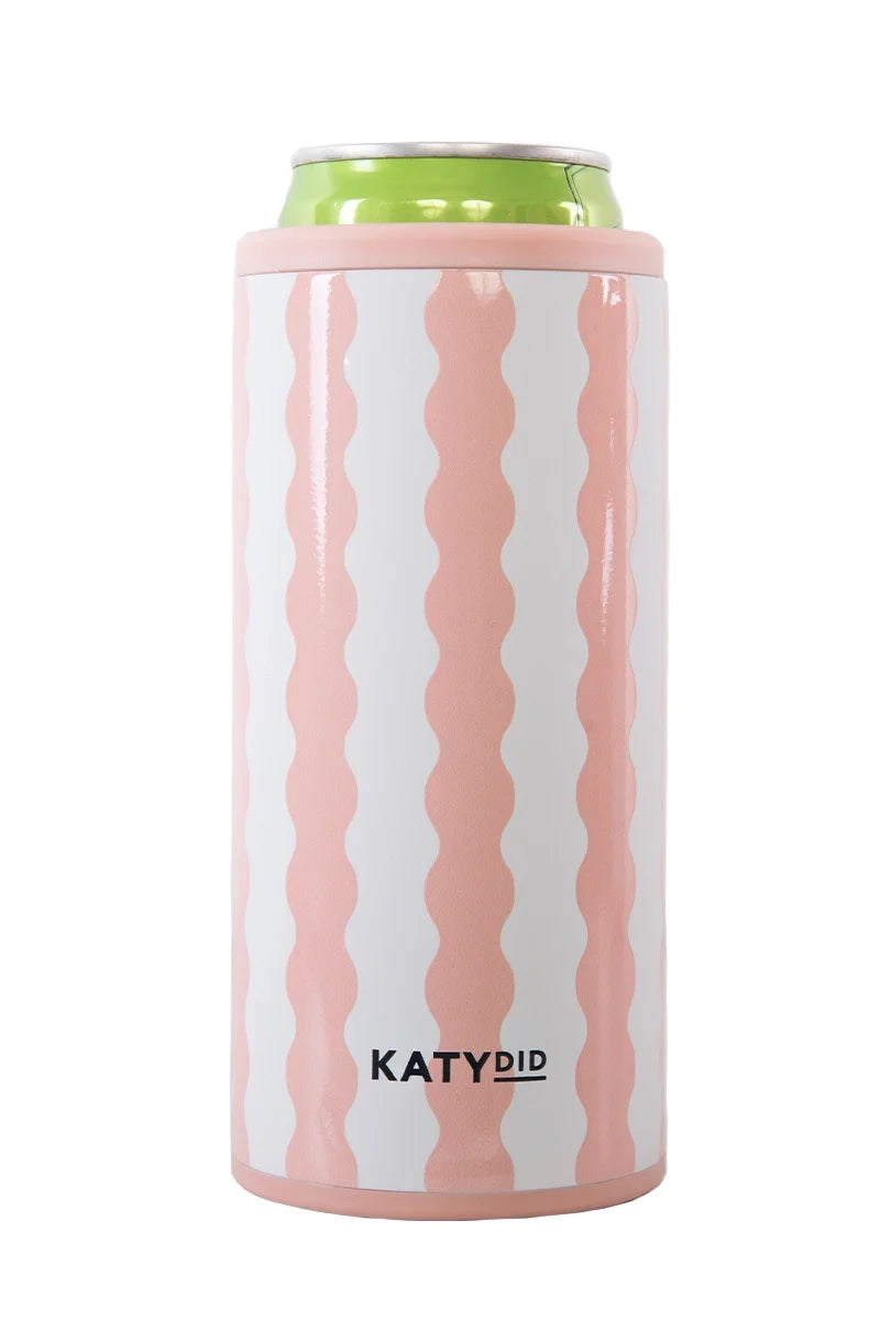 Peach Scalloped Slim Koozie Can Cooler