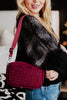 Wine Woven Crossbody Bag for Women