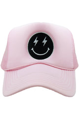 Black Lightning Happy Face Foam Trucker Hat