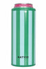 Aqua and Green Striped 12 Oz Can Cooler