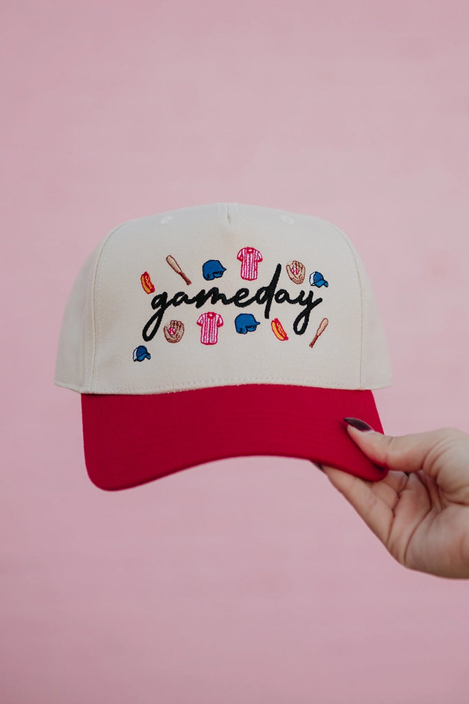 Gameday Baseball Doodles Vintage Trucker Hats for Women - Katydid.com