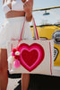 Beating Heart Chenille Tote Bag for Women