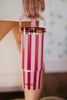 Pink and Wine Striped 30 Oz Cabana Tumbler