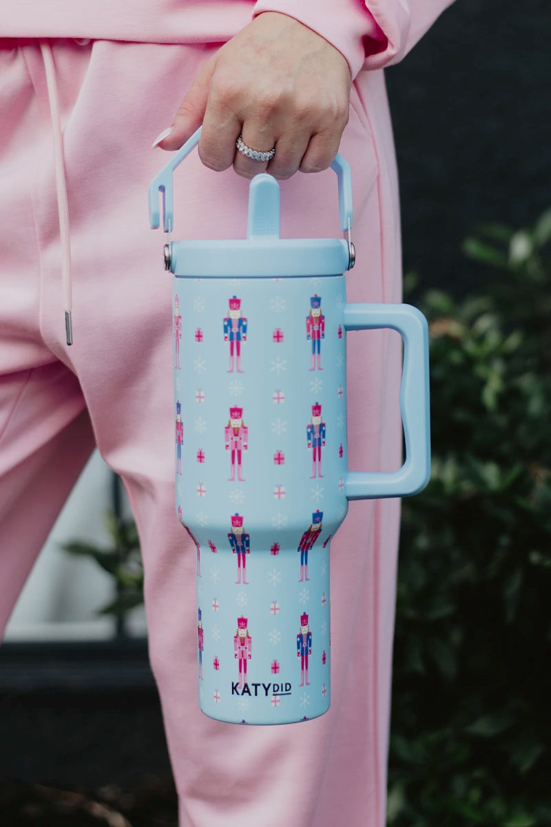 Nutcracker Light Blue 38 Oz Metal Tumbler