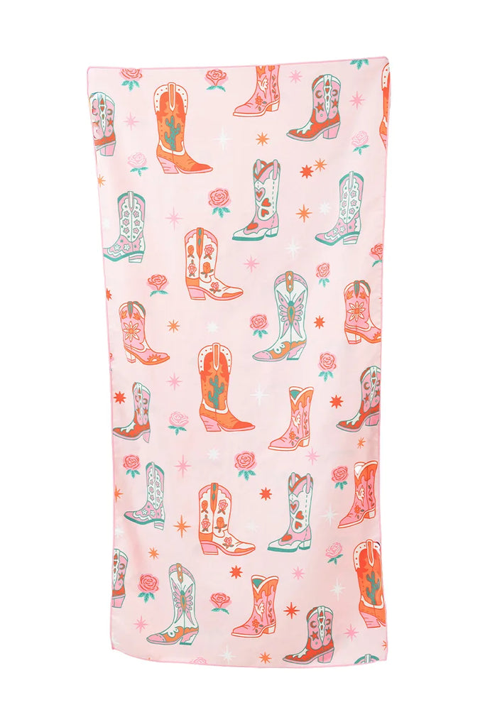 Boots and Flowers Reversible Travel Size Towel - Katydid.com