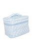Light Blue Plaid Make Up Bag for Travel - Katydid.com