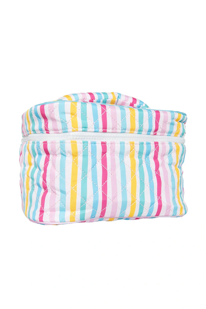 Multicolored Stripes Quilted Make Up Bag - Katydid.com