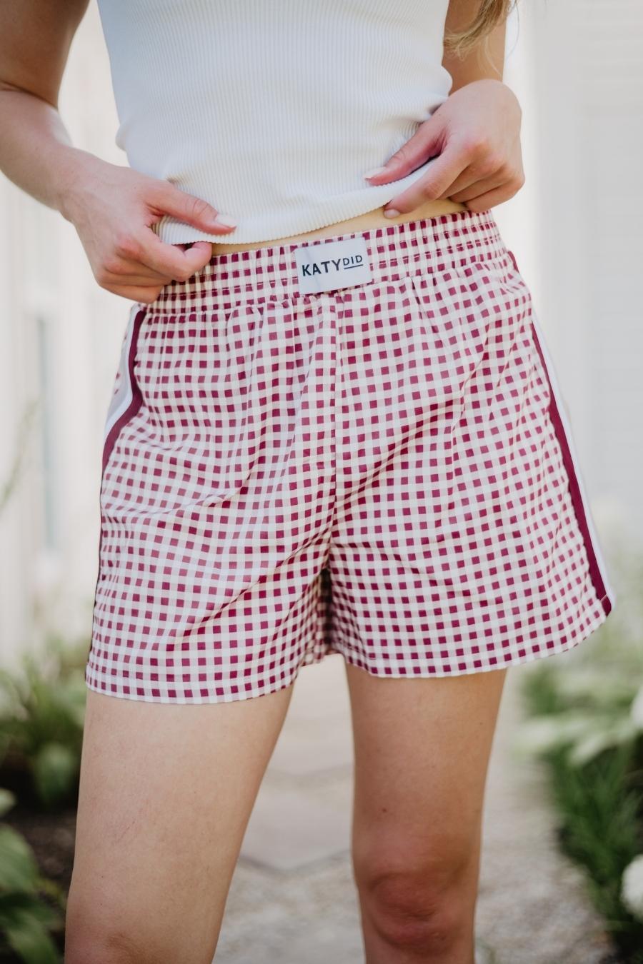 Maroon Plaid Boxer Shorts | Fast, Reliable Shipping | Shop Katydid