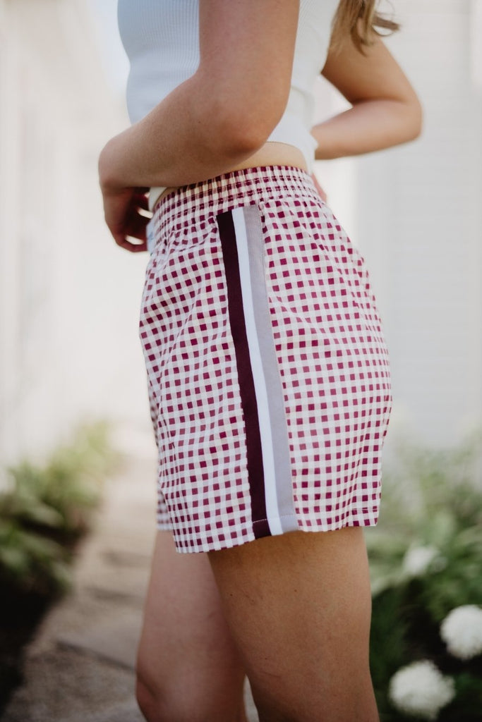 Maroon Plaid Boxers Female