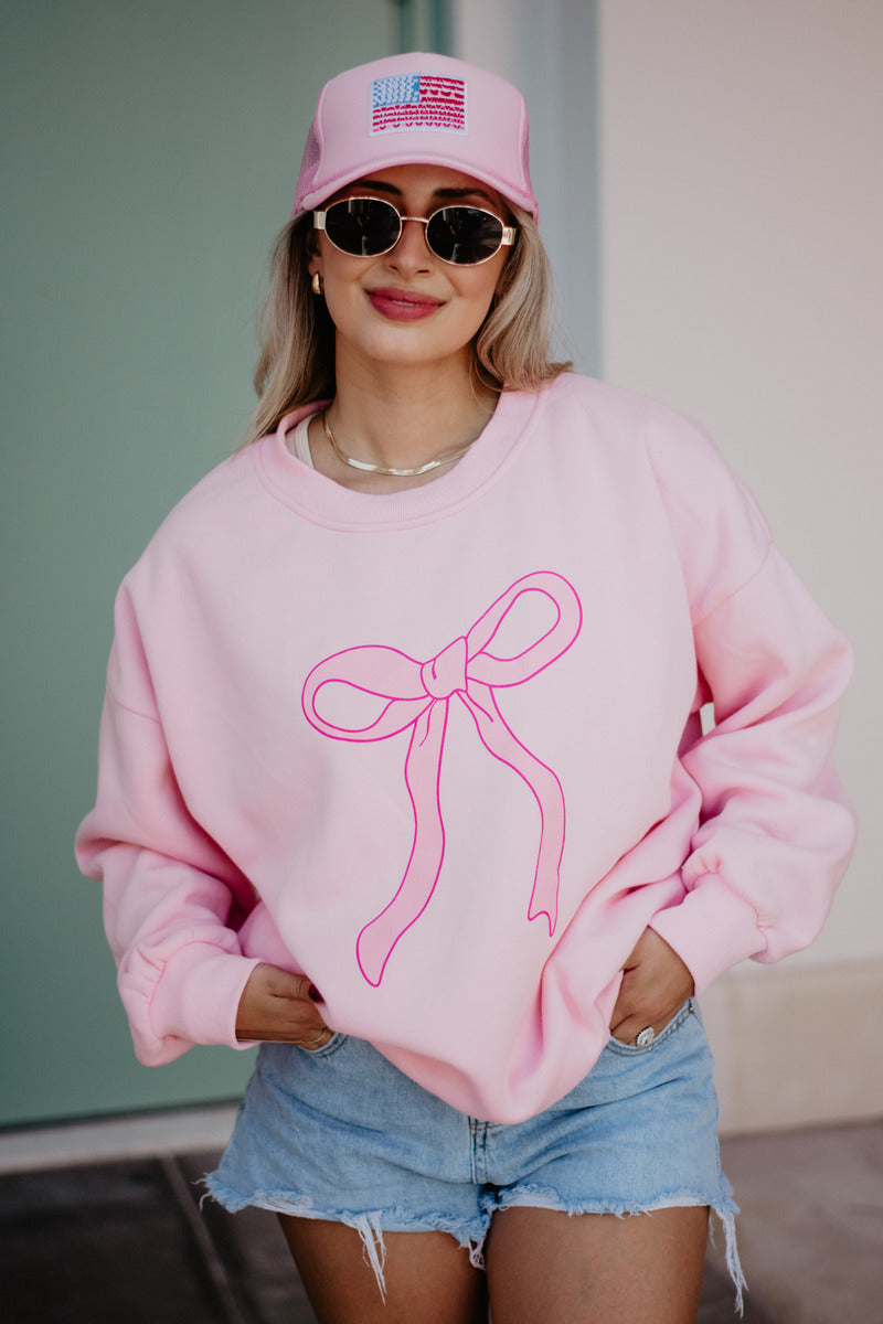 Pink graphic sweatshirt sale