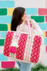 Magenta Zig Zagged Oversized Weekender Duffle Bag