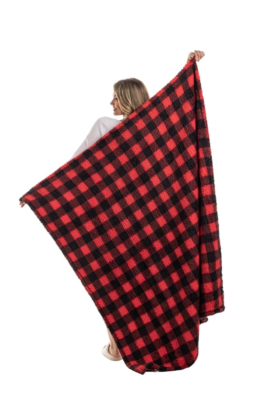 Red Plaid Sherpa Blanket