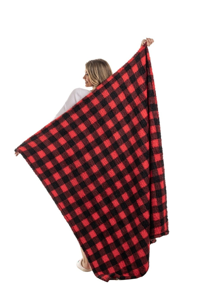 Red Plaid Sherpa Blanket