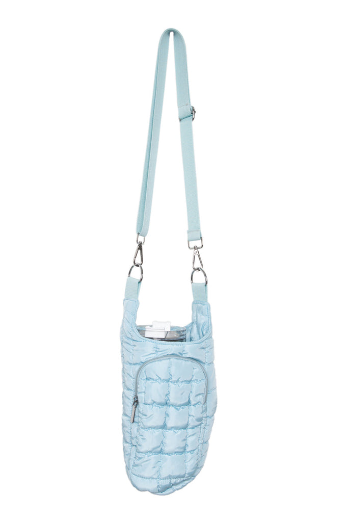 Light Blue Quilted Tumbler Carrier Bag