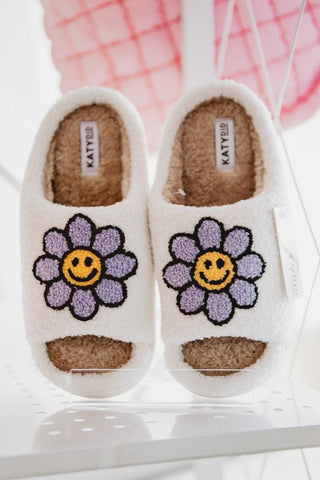 Hot Pink Star Eyed Happy Face Women Slippers