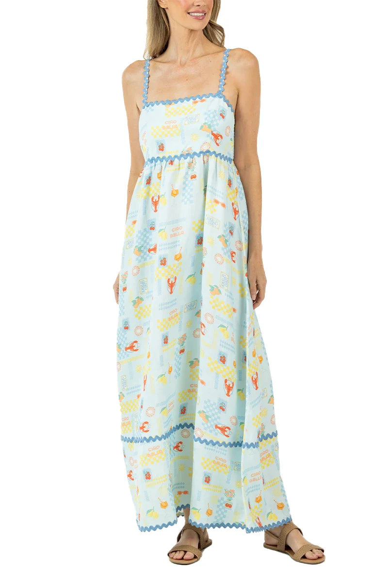 Italian Summer (Light Blue) Linen Maxi Dress - Katydid.com
