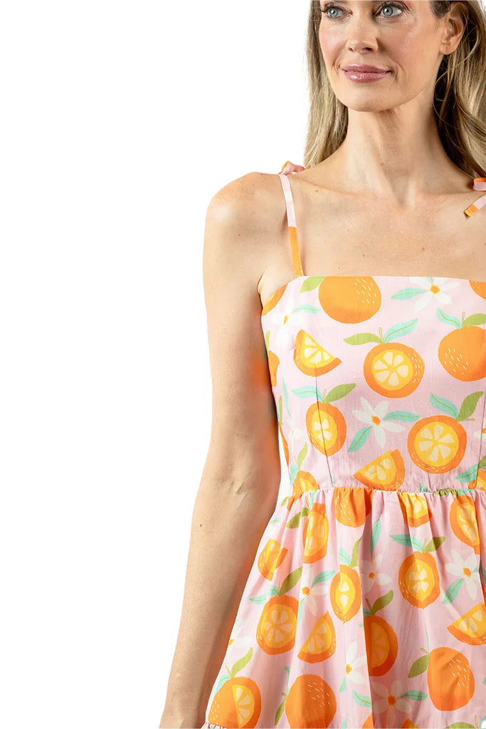Sweet Oranges Mini Dress for Women | Summer Short Dress