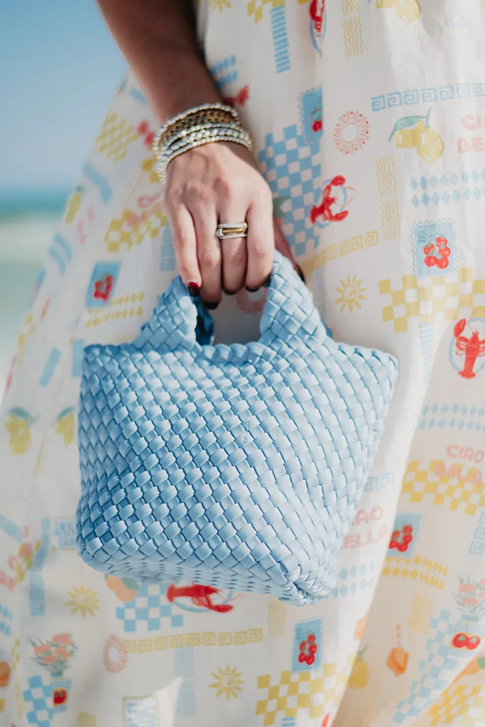 Light Blue Neoprene Bucket Bag