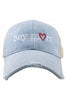 Boy Mom (Red Heart) Denim Trucker Hat