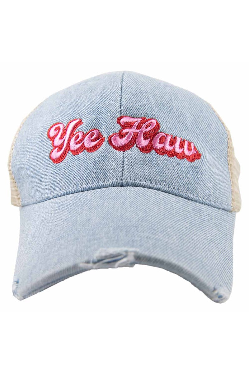 Yee Haw Denim Trucker Hat