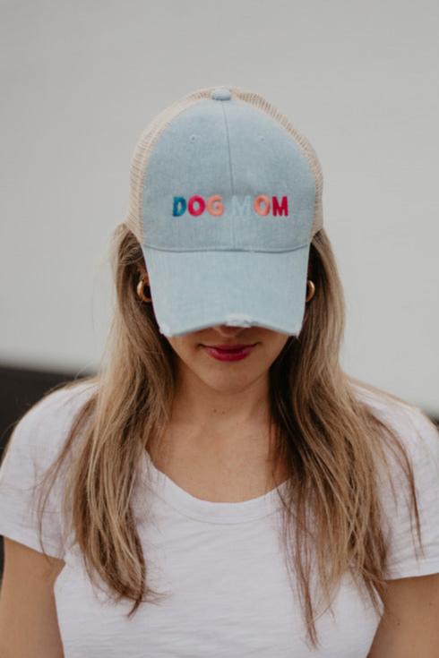 Dog Mom (Multicolored) Denim Trucker Hat