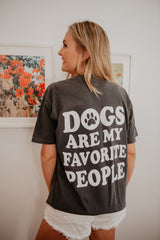 Dogs Are My Favorite People Oversized Print Graphic Tee