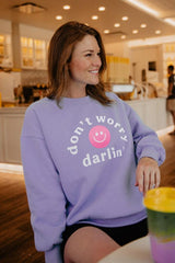 Don't Worry Darling Happy Face Graphic Sweatshirt