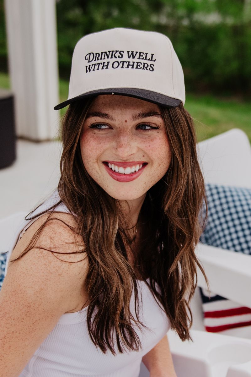 Drinks Well With Others Two-Toned Vintage Hat