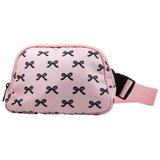 Black & Pink Mini Coquette Bows Belt Bag