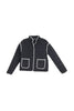 Black Ladies Quilted Trim Jacket