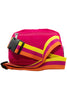 Hot Pink Solid Fanny Pack with Striped Strap