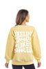 Feelin' Good Like I Should Happy Face Graphic Sweatshirt