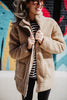 Tan Oversized Sherpa Jacket Women