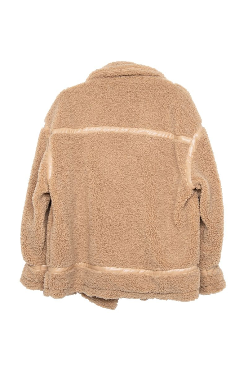 Brown Ladies Sherpa Teddy Jacket