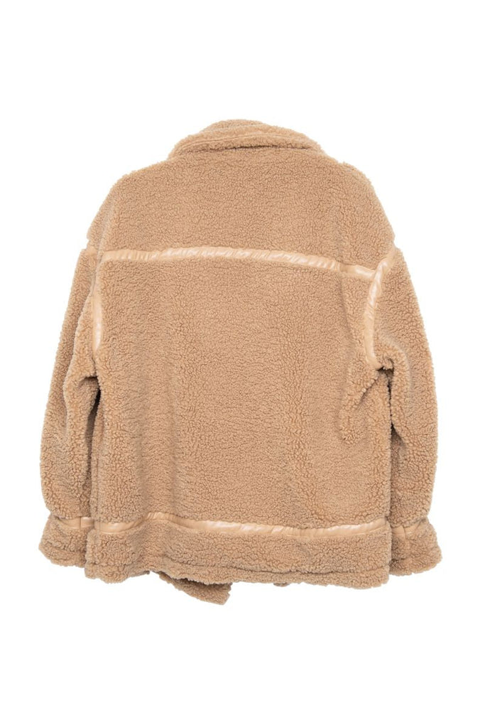 Brown Ladies Sherpa Teddy Jacket