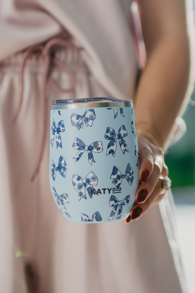 Toile Coquette Bows WINE TUMBLER Cup - Katydid.com