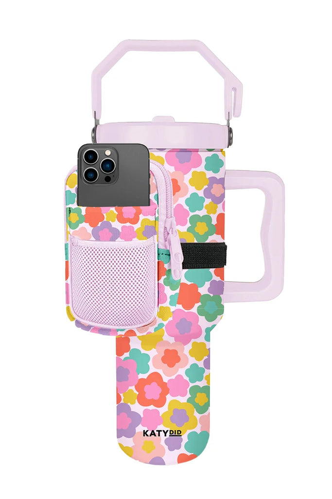 Groovy Multicolored Flowers Tumbler Zipper Pouch - Katydid.com