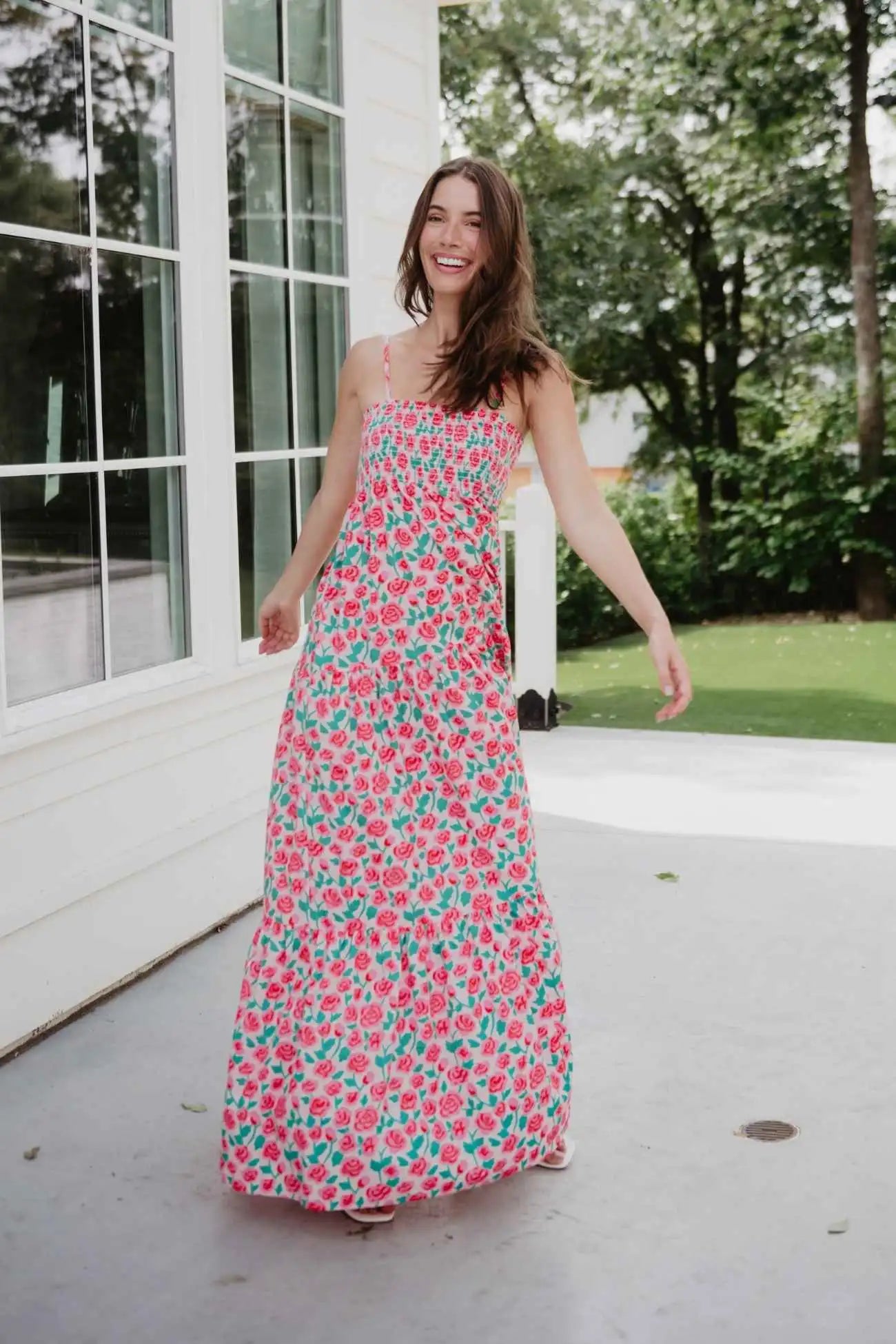 Whimsical Roses Floral Maxi Dress - Katydid.com