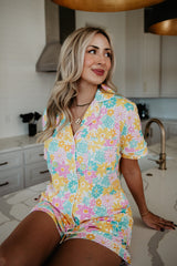 Spring Flowers Pajama Shorts Set