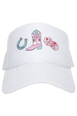 Cowgirl Boot Horseshoe and Dice Foam Hat