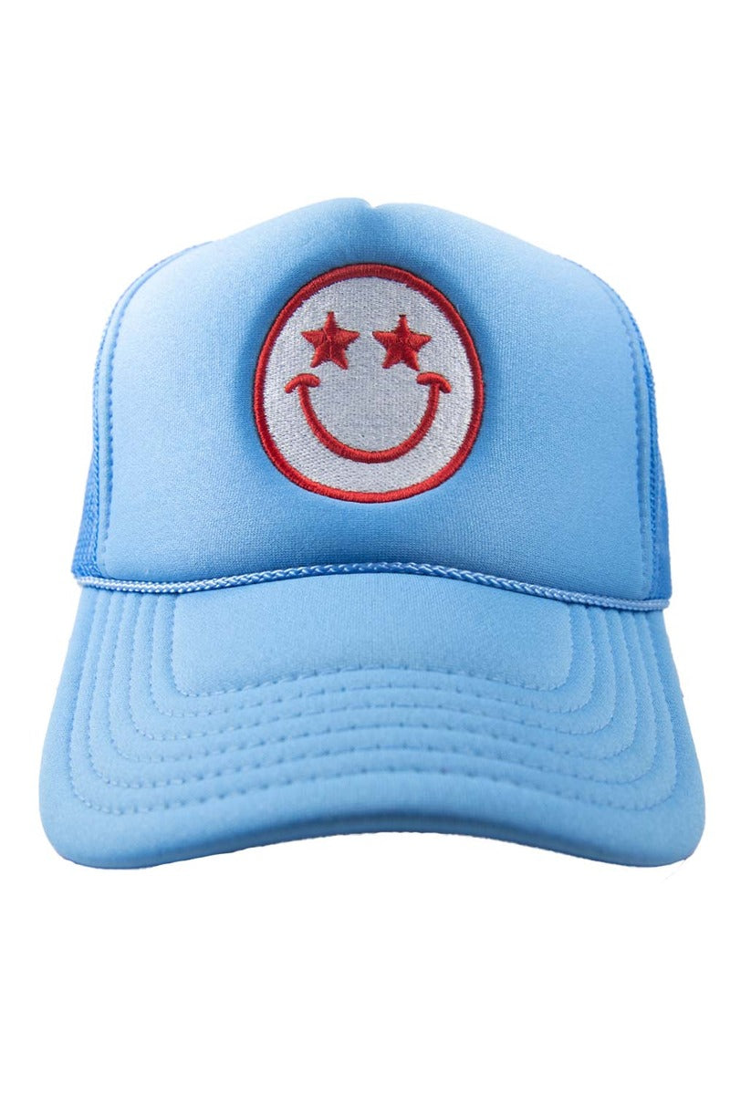 Star Eyed Happy Face Foam Women's Trucker Hat - Katydid.com