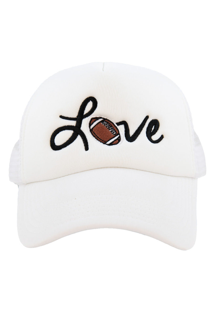 Football Love White Foam Hat