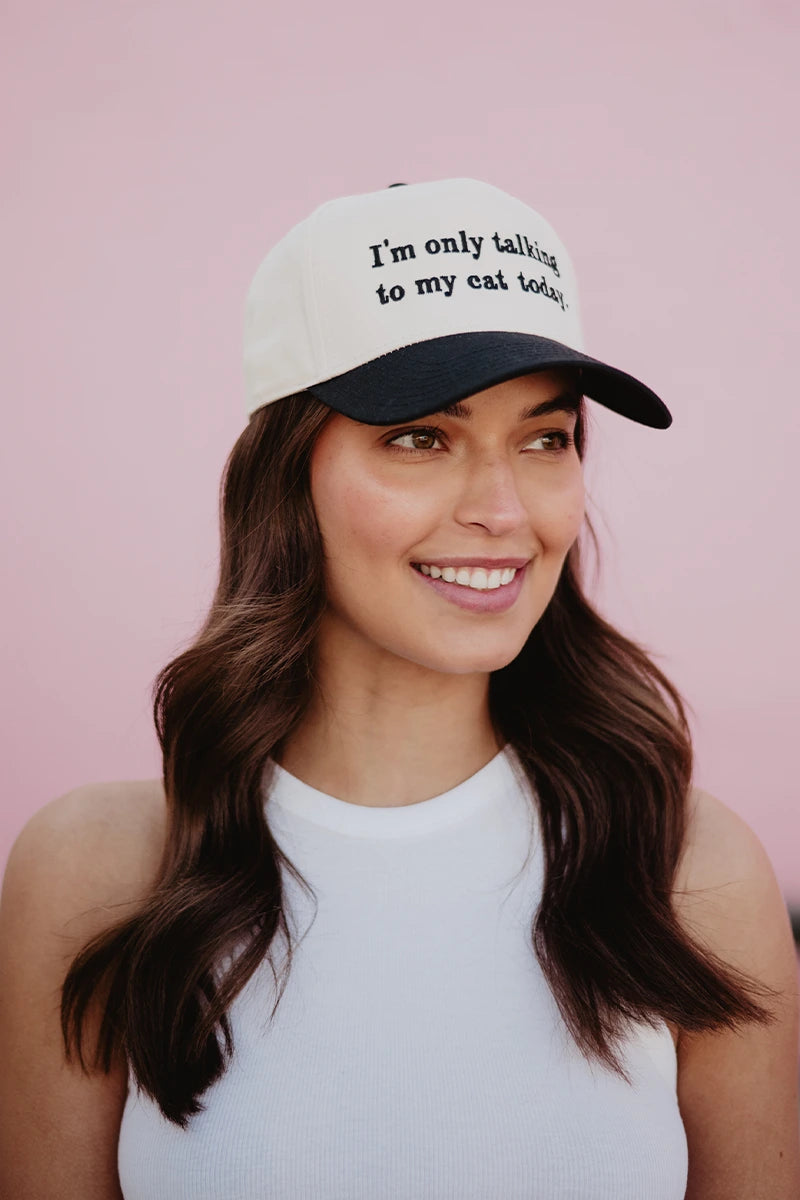 I'm Only Talking To My Cat Today Trucker Hats Vintage