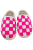 Hot Pink Checkered Pattern Slippers